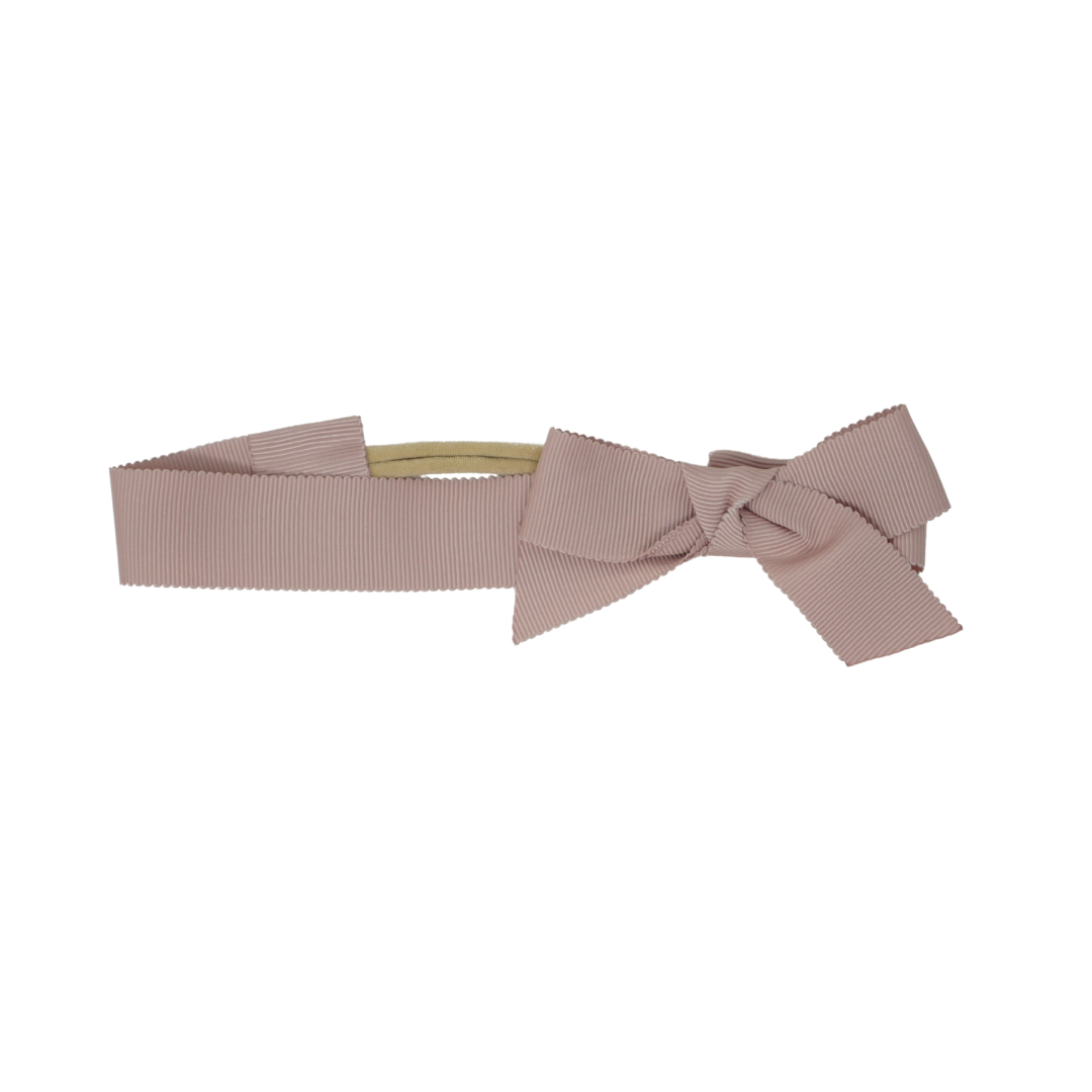 Bandeau Luxe Grosgrain Mauve Baby Headwrap With Bow