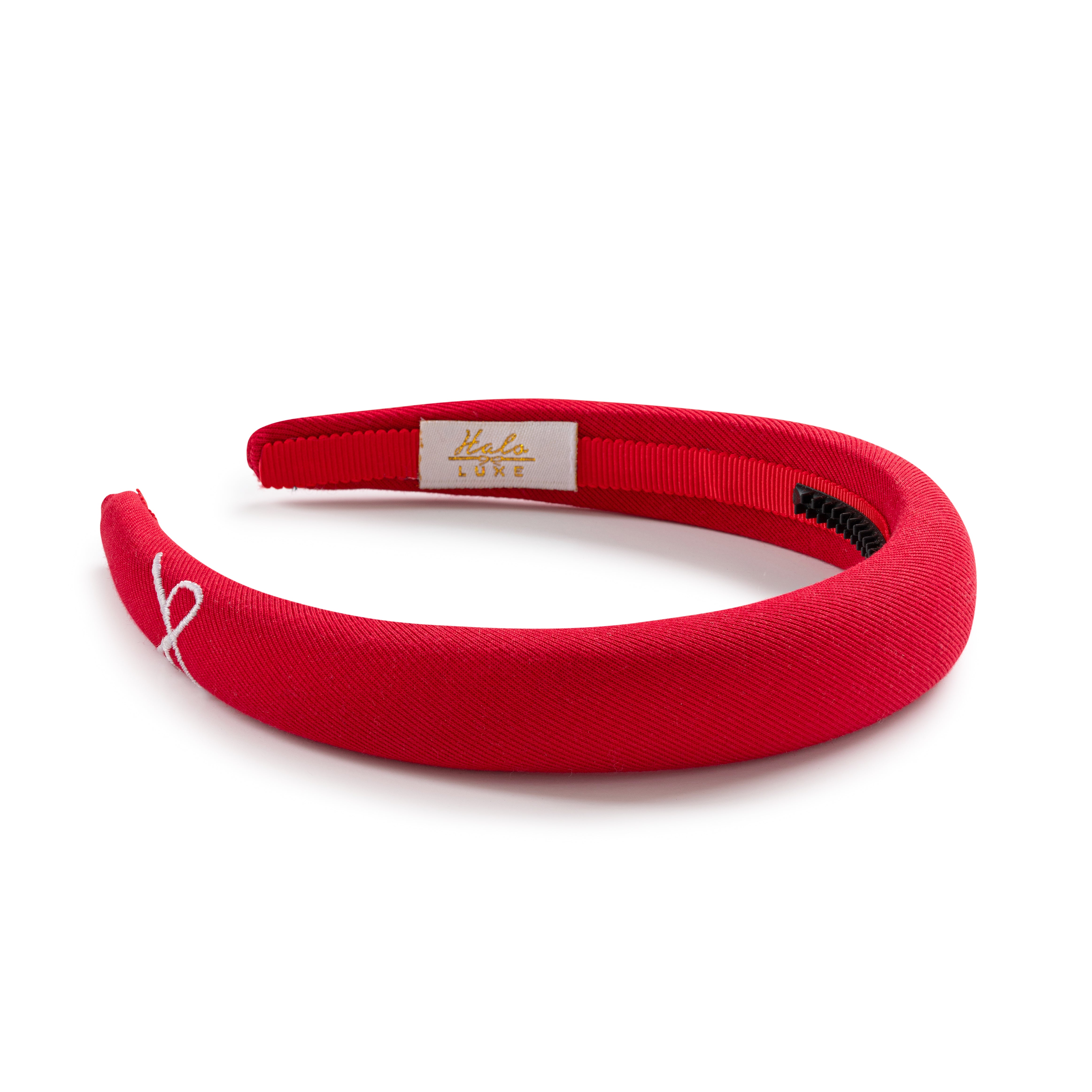 Halo Lux Marshmellow Signature Bow Logo Red Padded Headband