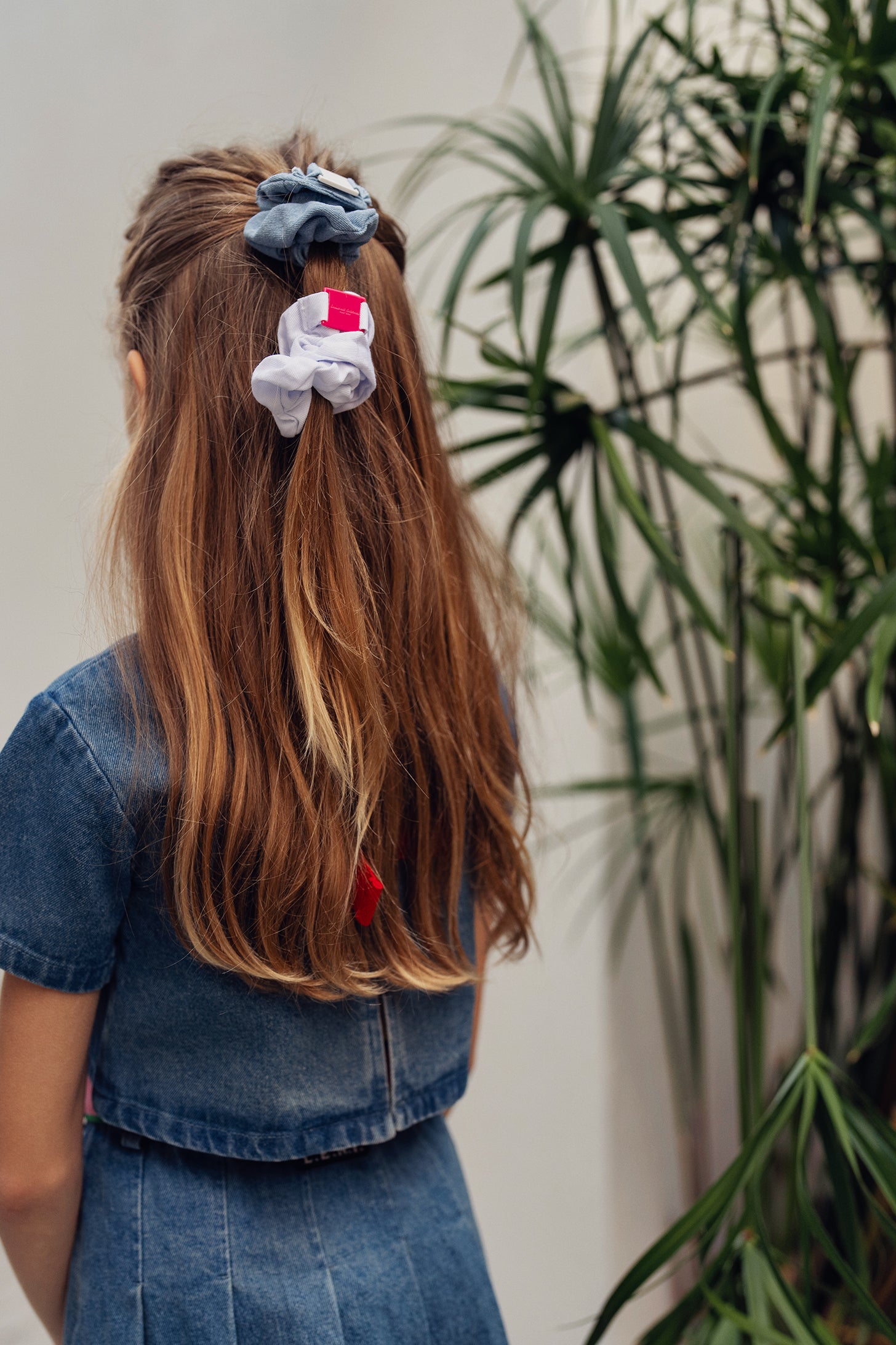 Limited Edition Light Jean/White Scrunchie