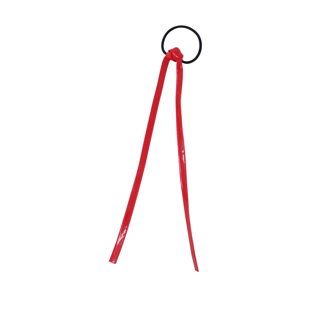 Bandeau Red Patent Leather Pony Tie
