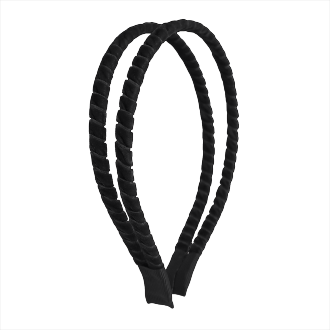 Bandeau Black Velvet Double Headband