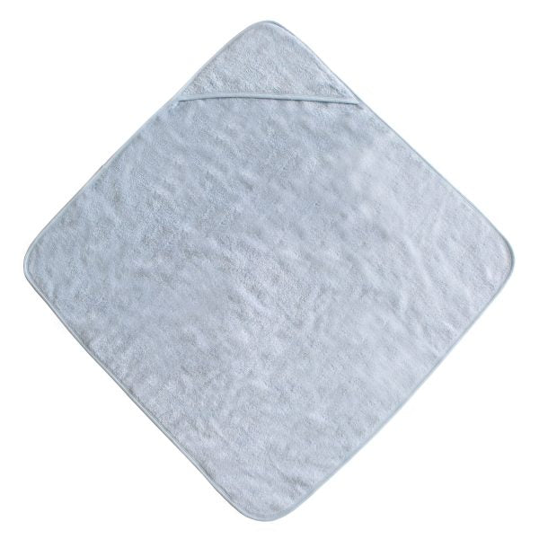 Mushie Baby Blue Organic Cotton Baby Hooded Towel