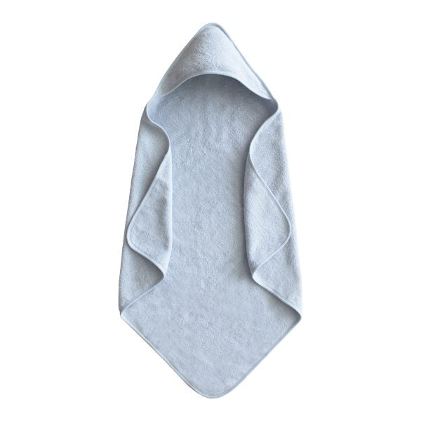 Mushie Baby Blue Organic Cotton Baby Hooded Towel