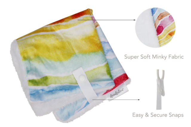 Doodalou WaterColor Sunset Pacifier Blanket