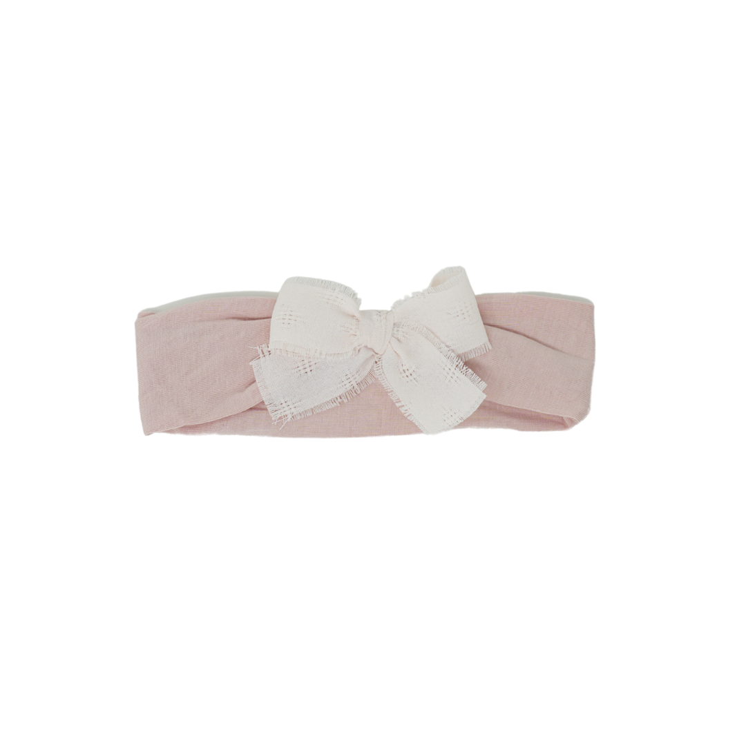 Bandeau Silky Frayed Edge Pale Pink Babyband ( Modal Band )